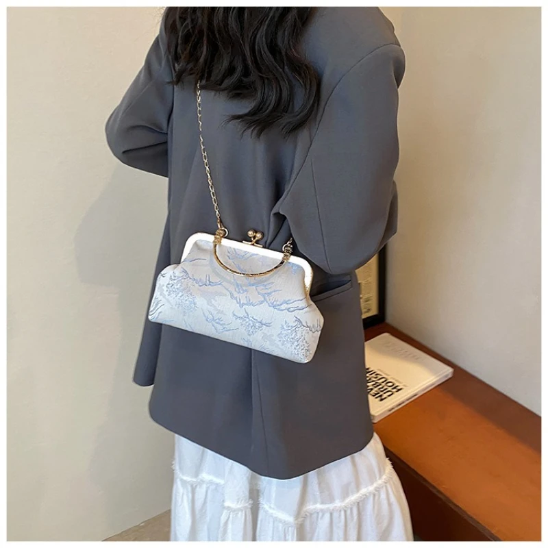 Women's Crossbody Bag, Women's Trendy Fashion Handbag, Clip Bag, Underarm Lace Bag, Shoulder Shell Bag. - Image 5