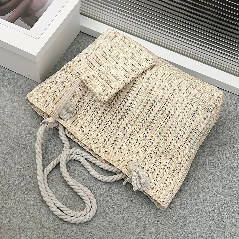 Designer Women Handbags Fashion Large Capacity Straw Tote Bag Summer Beach Bag Casual Bali Big Purse - Image 3